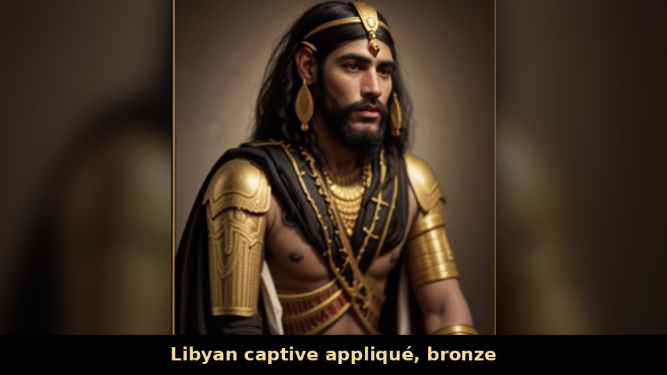 Libyan captive appliqué, bronze