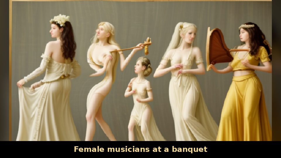 Female musicians at a banquet