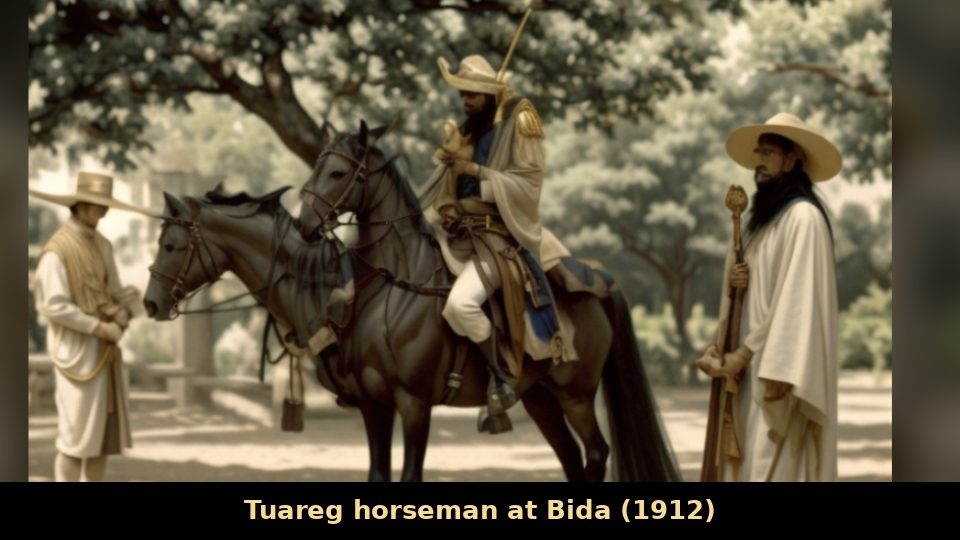 Tuareg horseman at Bida (1912)