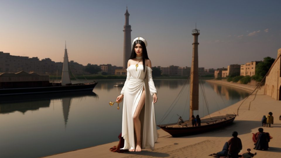A priestess of neith at sais — Nile ferry to giza