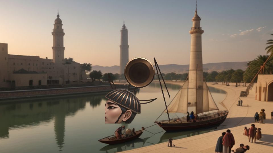 Sherden horned helmet — Nile ferry to giza