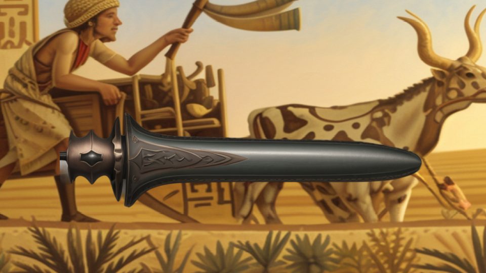 Sherden long sword — Sennedjem ploughing