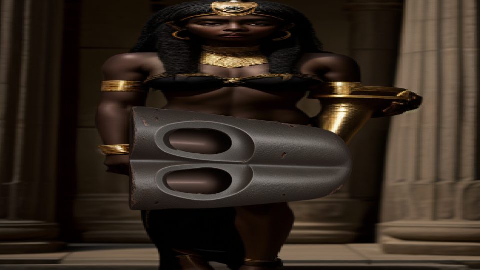 Duckbill axe — Cleo hermitage basalt statue full