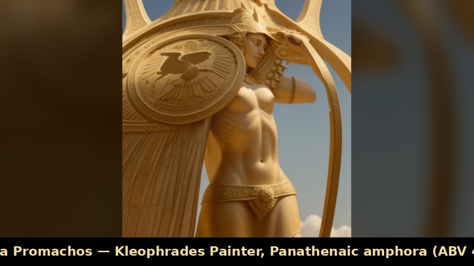Athena Promachos — Kleophrades Painter, Panathenaic amphora (ABV 404 7)
