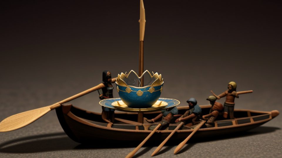 Obj gold lotus diadem — Bfh egypt model boat