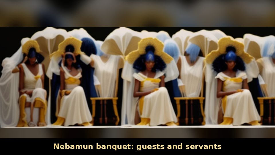 Nebamun banquet: guests and servants