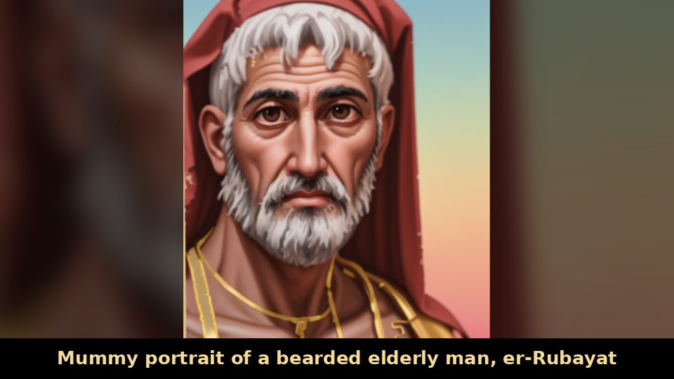 Mummy portrait of a bearded elderly man, er-Rubayat