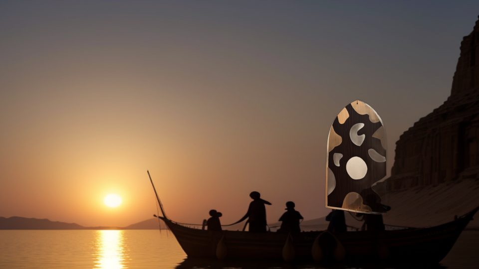 Egyptian hide shield — Nile gebel silsila