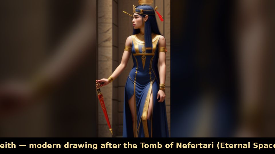 Neith — modern drawing after the Tomb of Nefertari (Eternal Space)