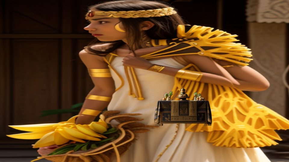 Offering table — Menna lotus girl