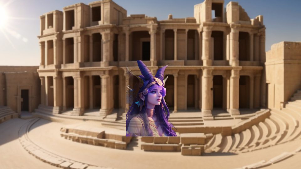Hathor lotus headband — Sabratha theatre
