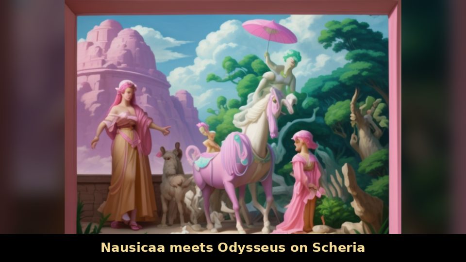 Nausicaa meets Odysseus on Scheria