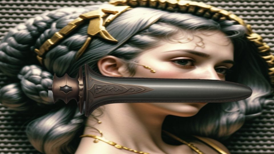 Sherden long sword — Cleo coin ascalon tetradrachm