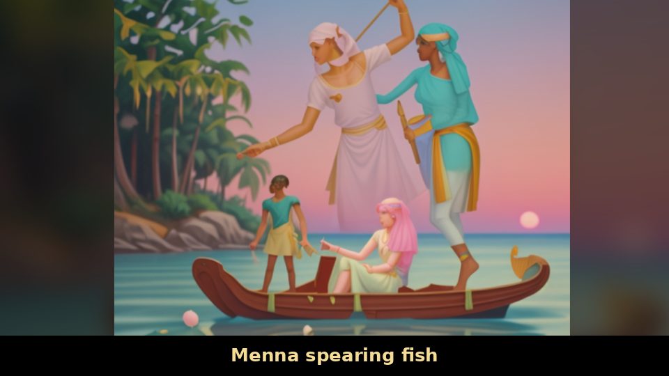 Menna spearing fish