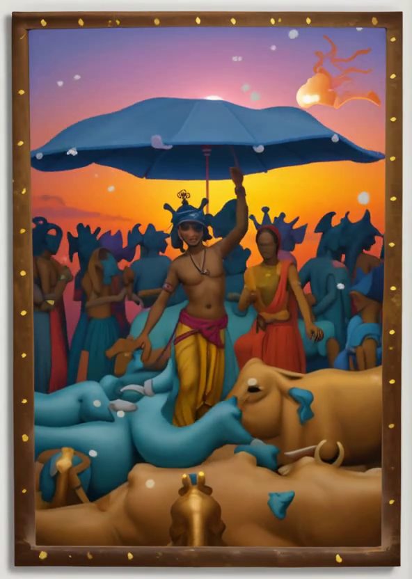 Hindu krishna govardhan