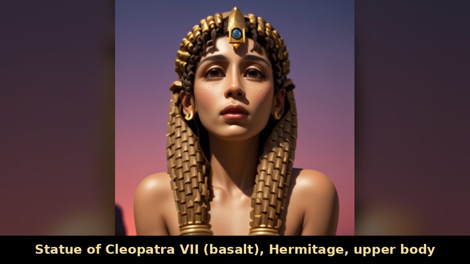 Statue of Cleopatra VII (basalt), Hermitage, upper body