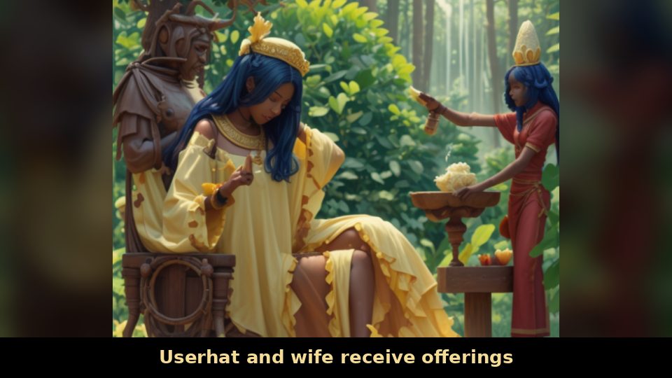 Userhat and wife receive offerings