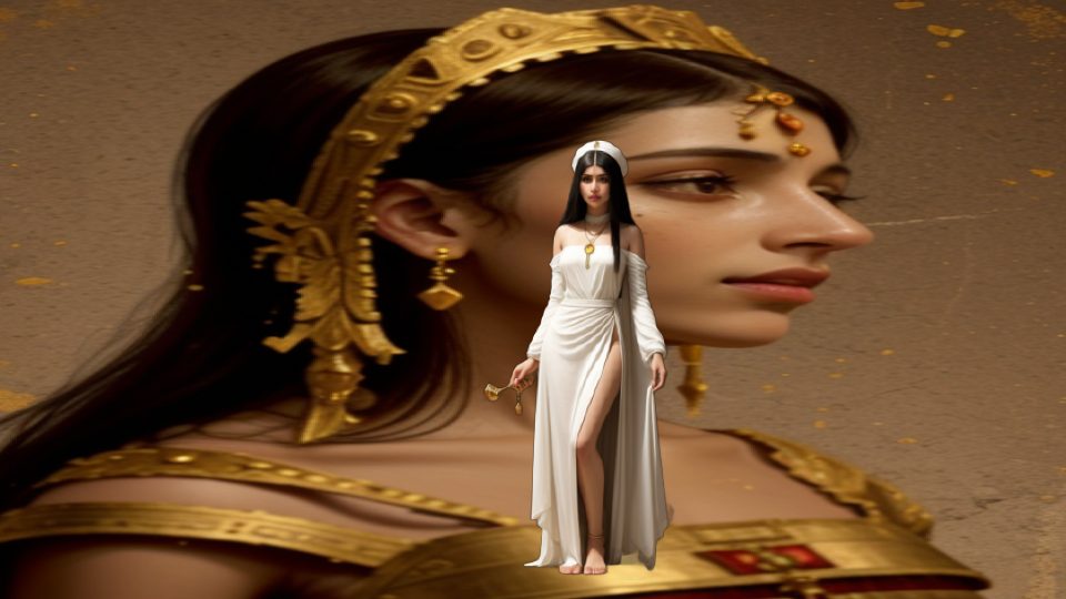 A priestess of neith at sais — Cleo herculaneum painted portrait