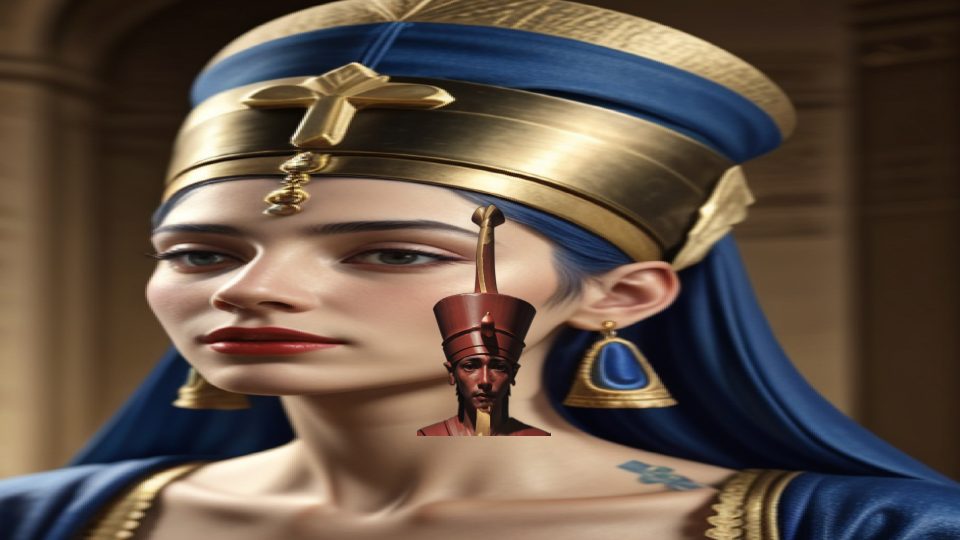 Deshret red crown — Nef berlin bust three quarter