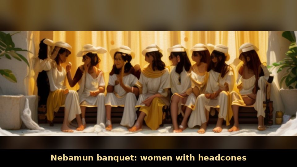 Nebamun banquet: women with headcones