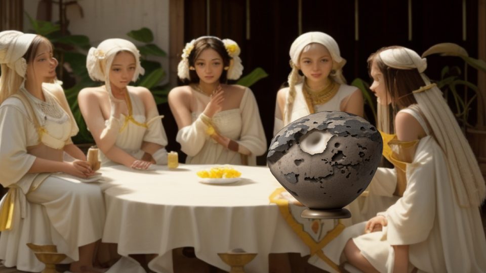 Piriform mace head — Met guests banquet men