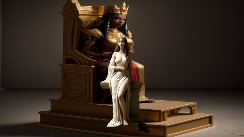 The pythia — Sais neith seated bronze