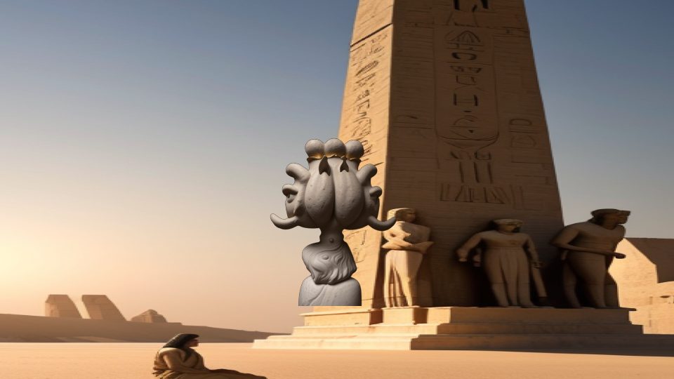Hemhem crown — Nile luxor obelisk
