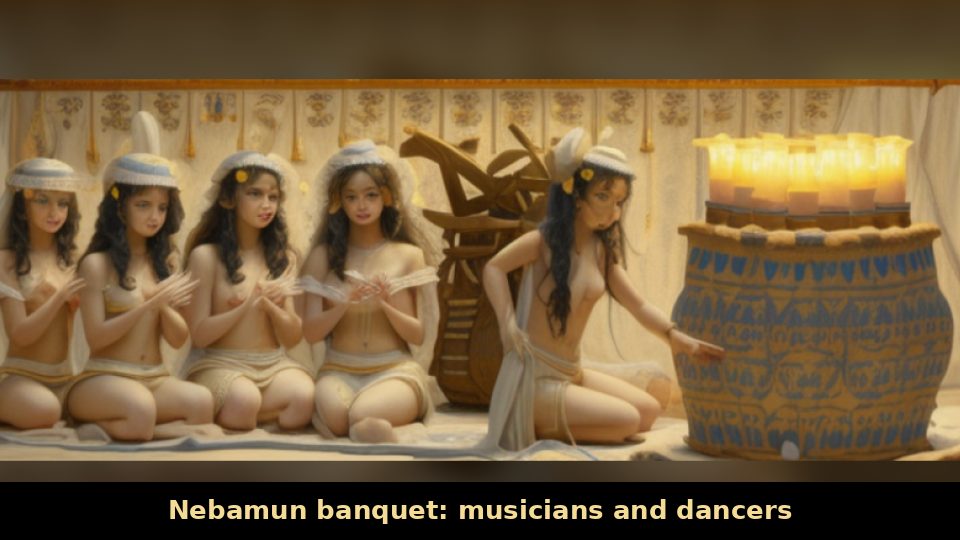 Nebamun banquet: musicians and dancers