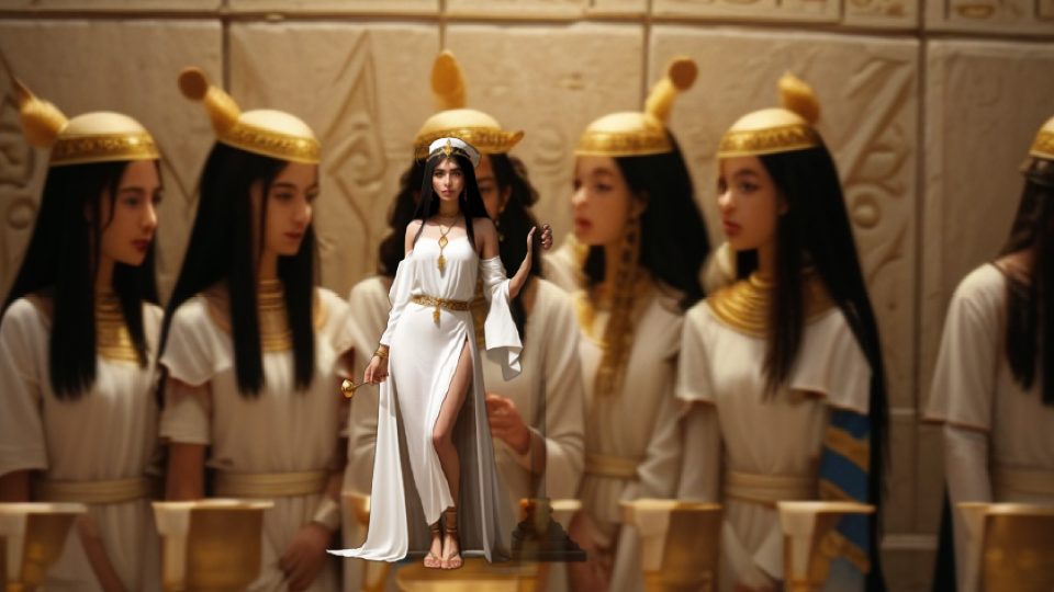 A priestess of neith at sais — Nebamun banquet guests