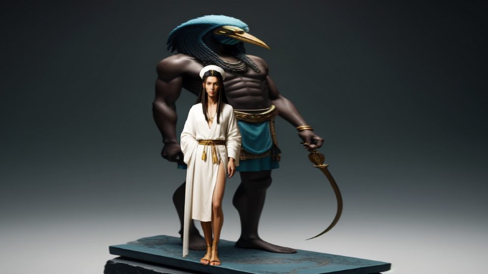 Udjahorresnet — Hybrid thoth striding