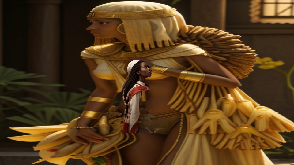 Nubian red sash — Menna lotus girl