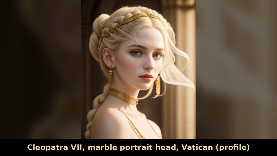 Cleopatra VII, marble portrait head, Vatican (profile)