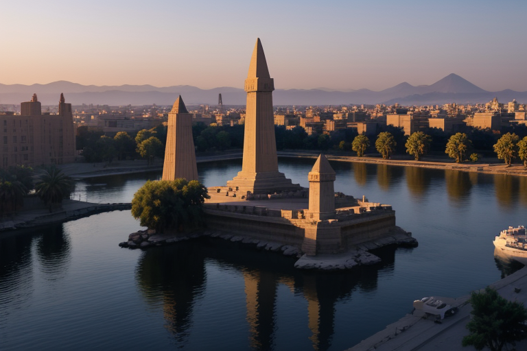 Made with Generate: the temple of Luxor on the Nile