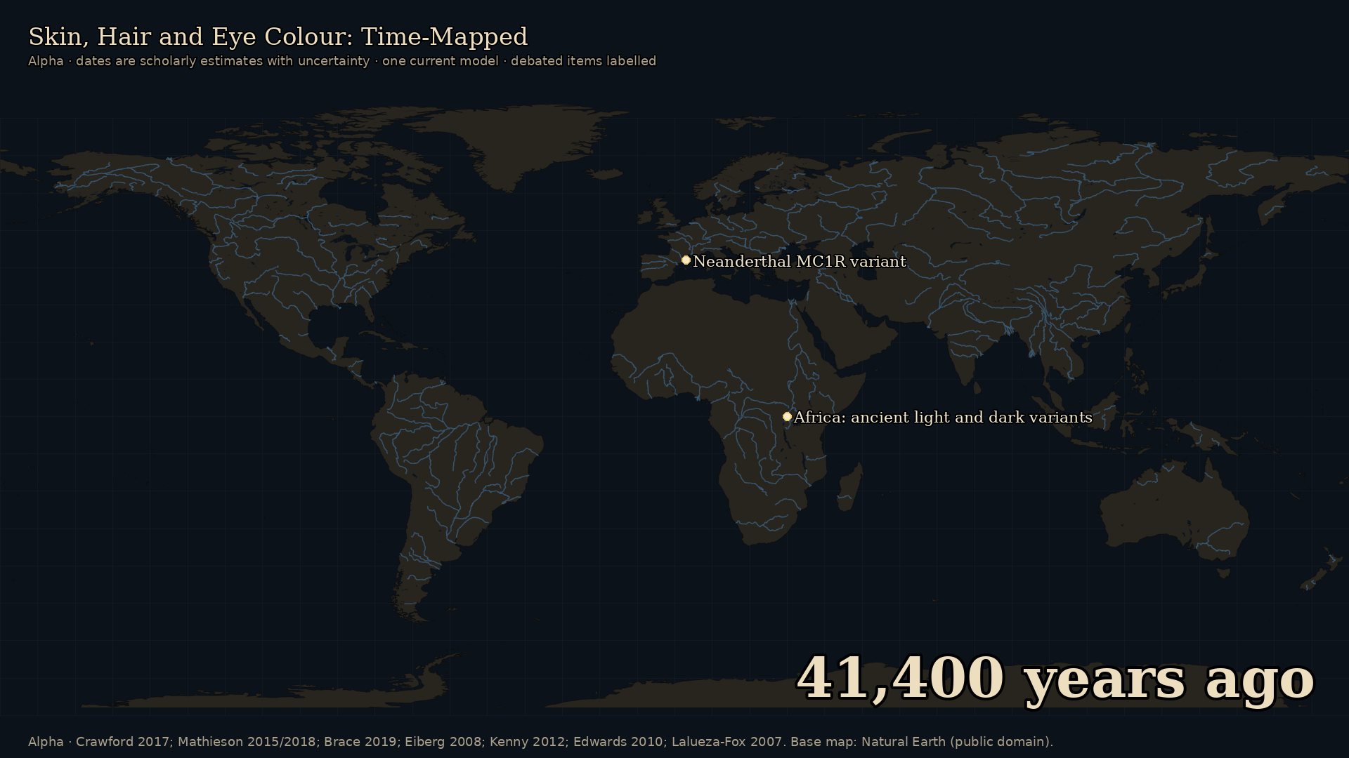 Skin, Hair and Eye Colour: Time-Mapped