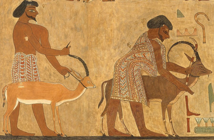 Leaders of the Aamu of Shu (facsimile, Beni Hasan tomb 3) — original