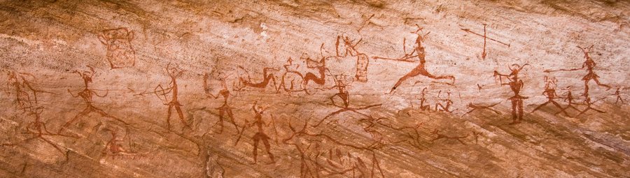 Rock painting frieze, Tadrart Acacus — original