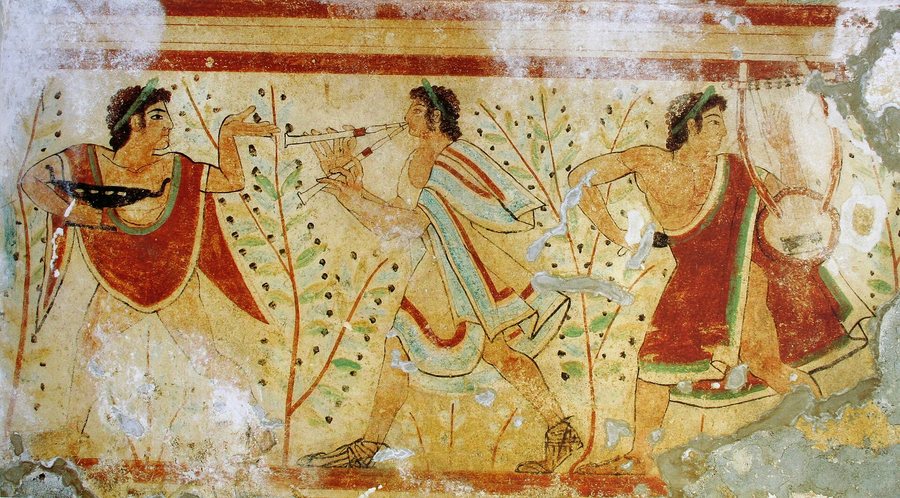 Dancers and musicians, Tomb of the Leopards — original