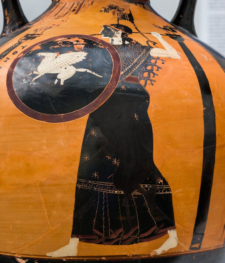 Athena Promachos — Kleophrades Painter, Panathenaic amphora (ABV 404 7) — original