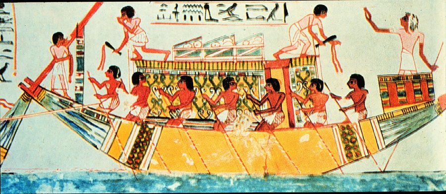 A papyrus boat on the Nile — original
