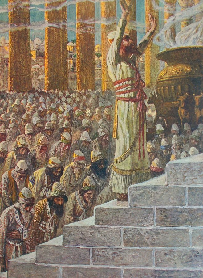 Solomon dedicates the Temple — original