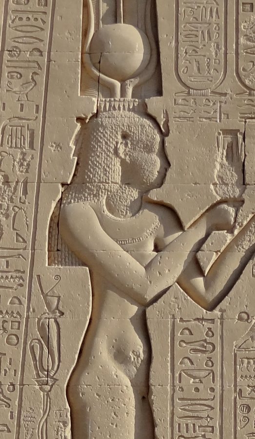 Relief of Cleopatra VII, Temple of Hathor, Dendera (detail) — original