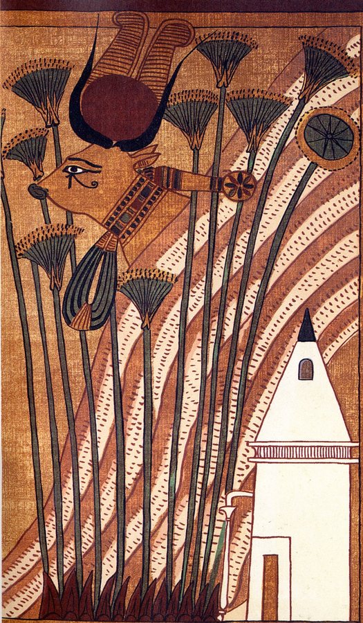 Hathor as cow emerging from the western mountain — original