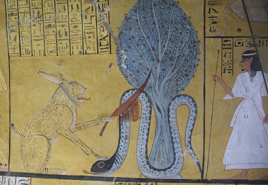 The Great Cat of Ra slays the serpent Apophis — original