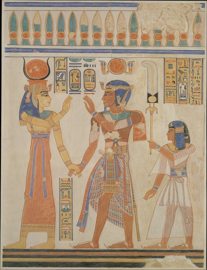 Ramesses III and his son before Hathor — original