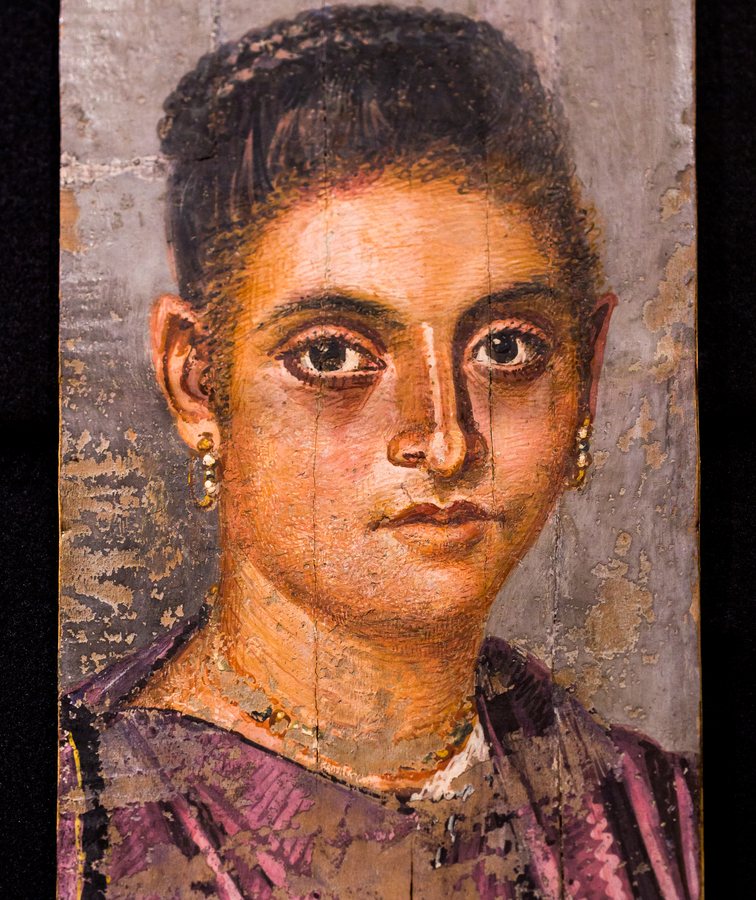 Mummy portrait of a woman, Berlin ÄM 22606 — original