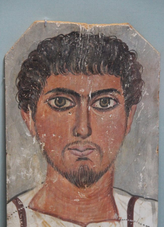 Painted plaster portrait, early 2nd century — original