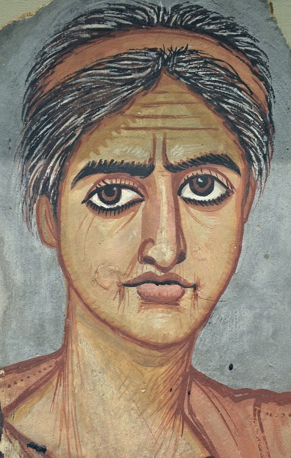 Portrait of an elderly woman, Er-Rubayat, Fayum (British Museum) — original