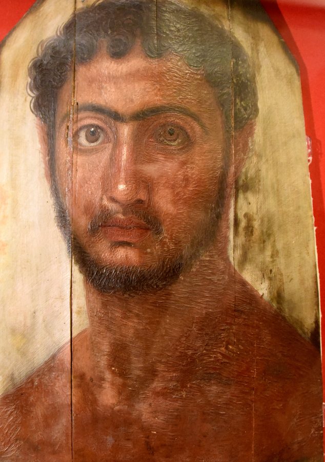 Mummy portrait of Petrie's 'red youth', Hawara — original