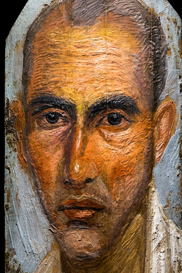 Mummy portrait of an elderly man, Stuttgart LMW AS 7.3 — original