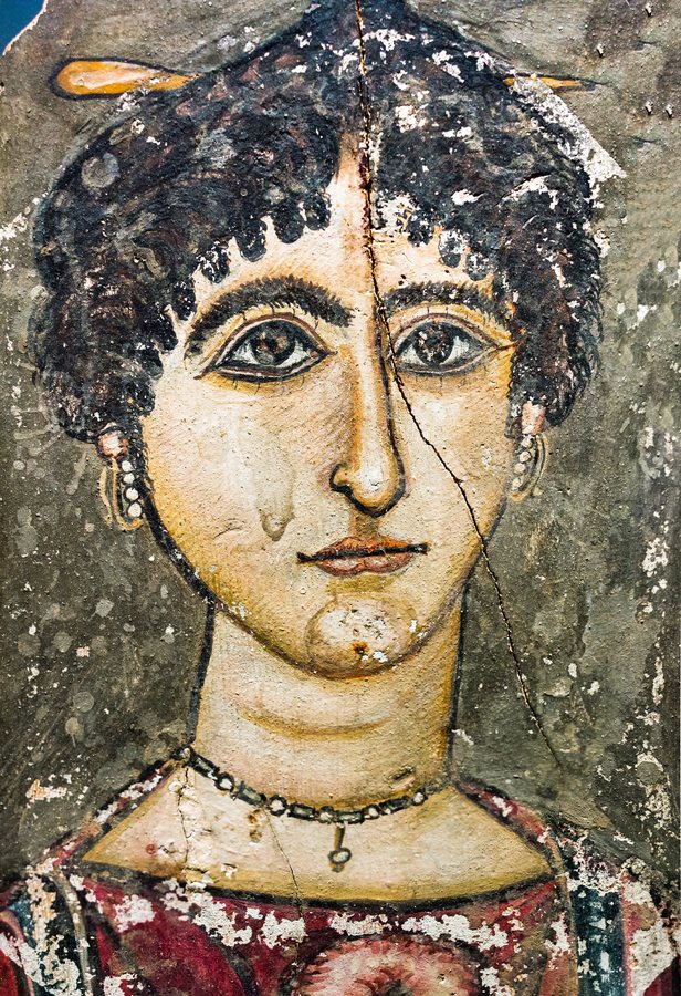Mummy portrait of a woman, er-Rubayat, KHM AS X 302 — original
